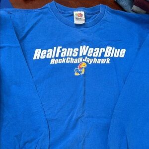 KU Jayhawks Blue LS Cotton Shirt